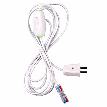 1pcs White Hanging Light Cord E27 Light Bulb Socket to 2-Prong with On/Off Switch 3M lamp Holder Wire