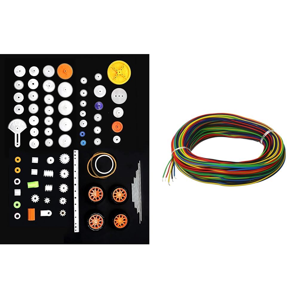 Electronic Spices 78 PCS Plastic Gear Set Rack Pulley Belt Worm Single Double Gears DIY Car Robot