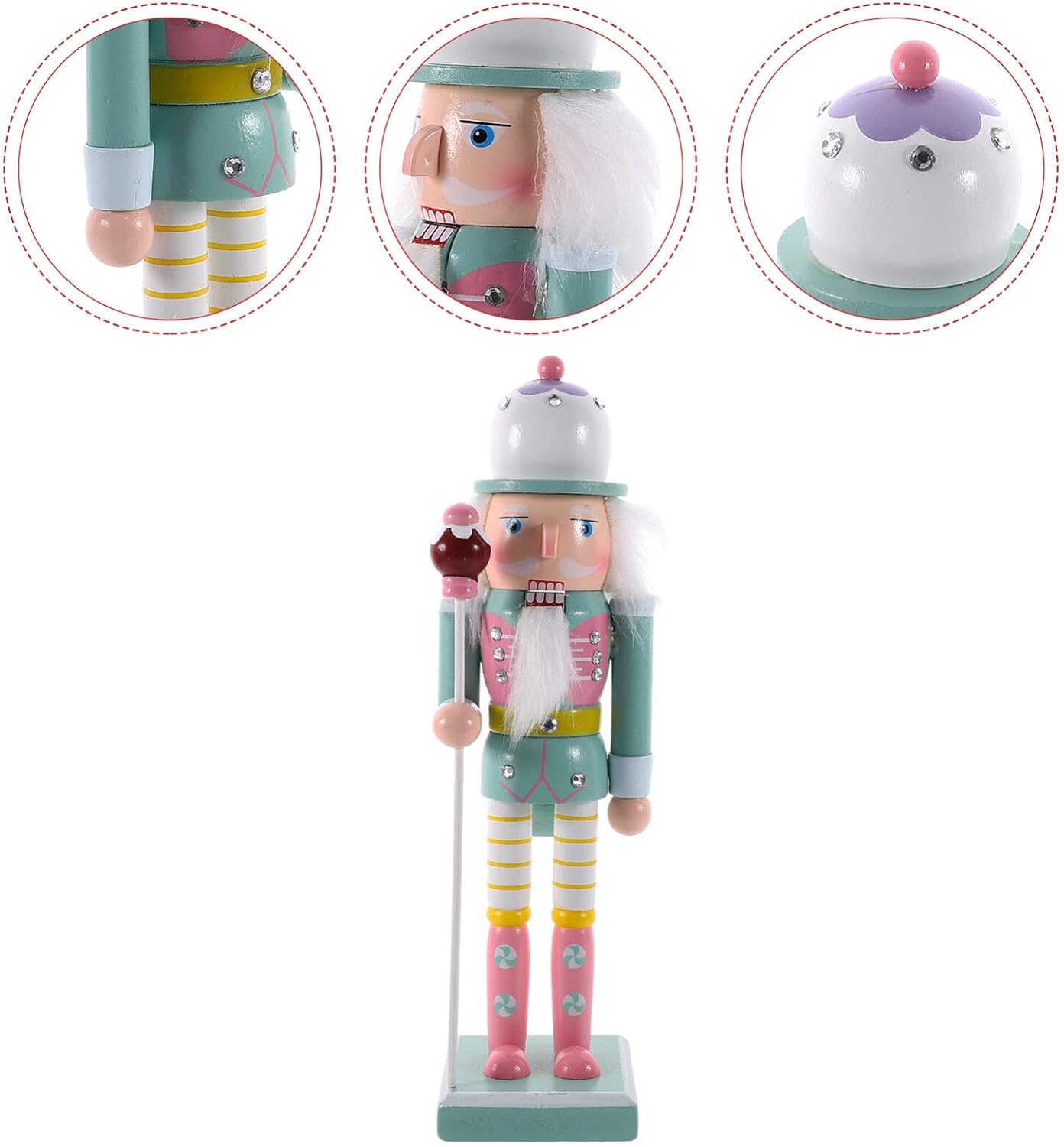 MAGICLULU 10 Inch Christmas Nutcracker Ornament Wooden Nutcracker Soldier Decoration for Holiday Tabletop and Party Display