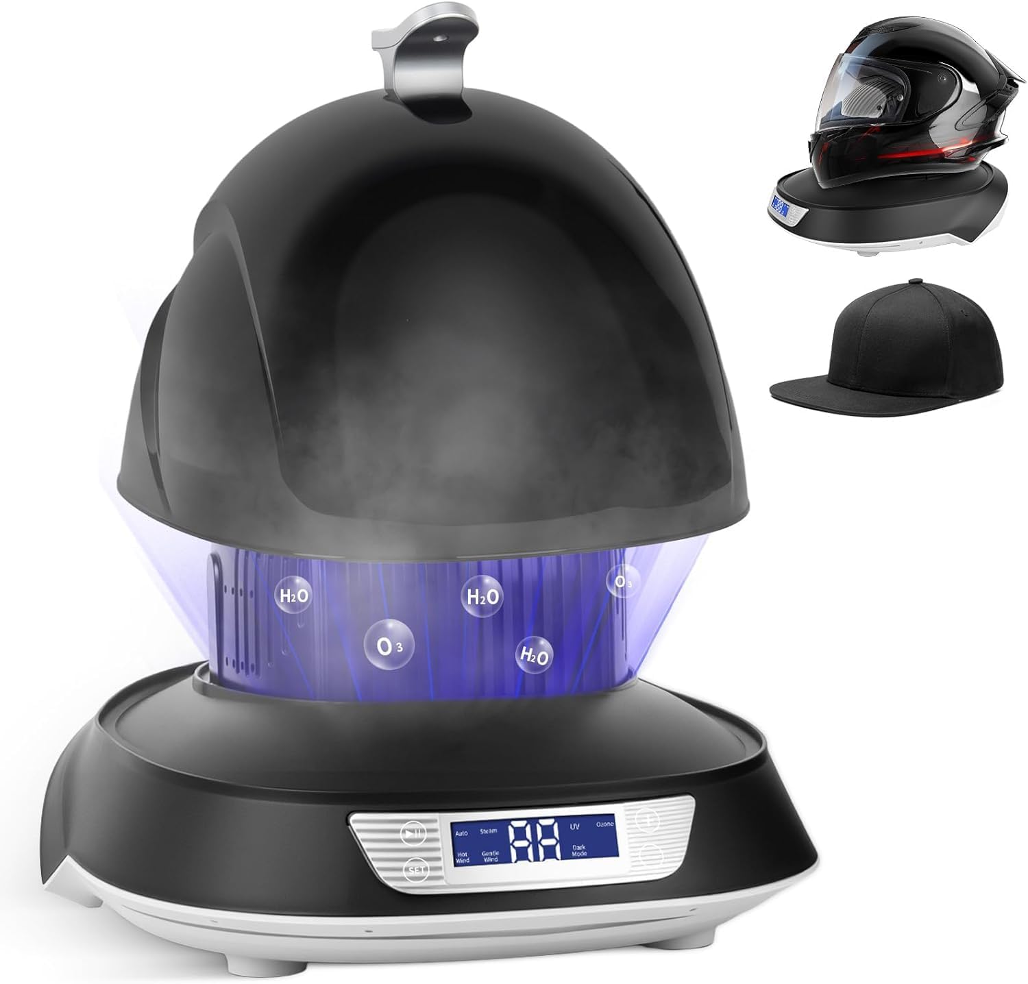 Hat Cleaner, Cap & Helmet Care Machine, Hat Steam Cleaner, Steam Cleaning & Ironing and Fast Drying, Ozone Deodorization for Motorcycle Helmets, Baseball Caps
