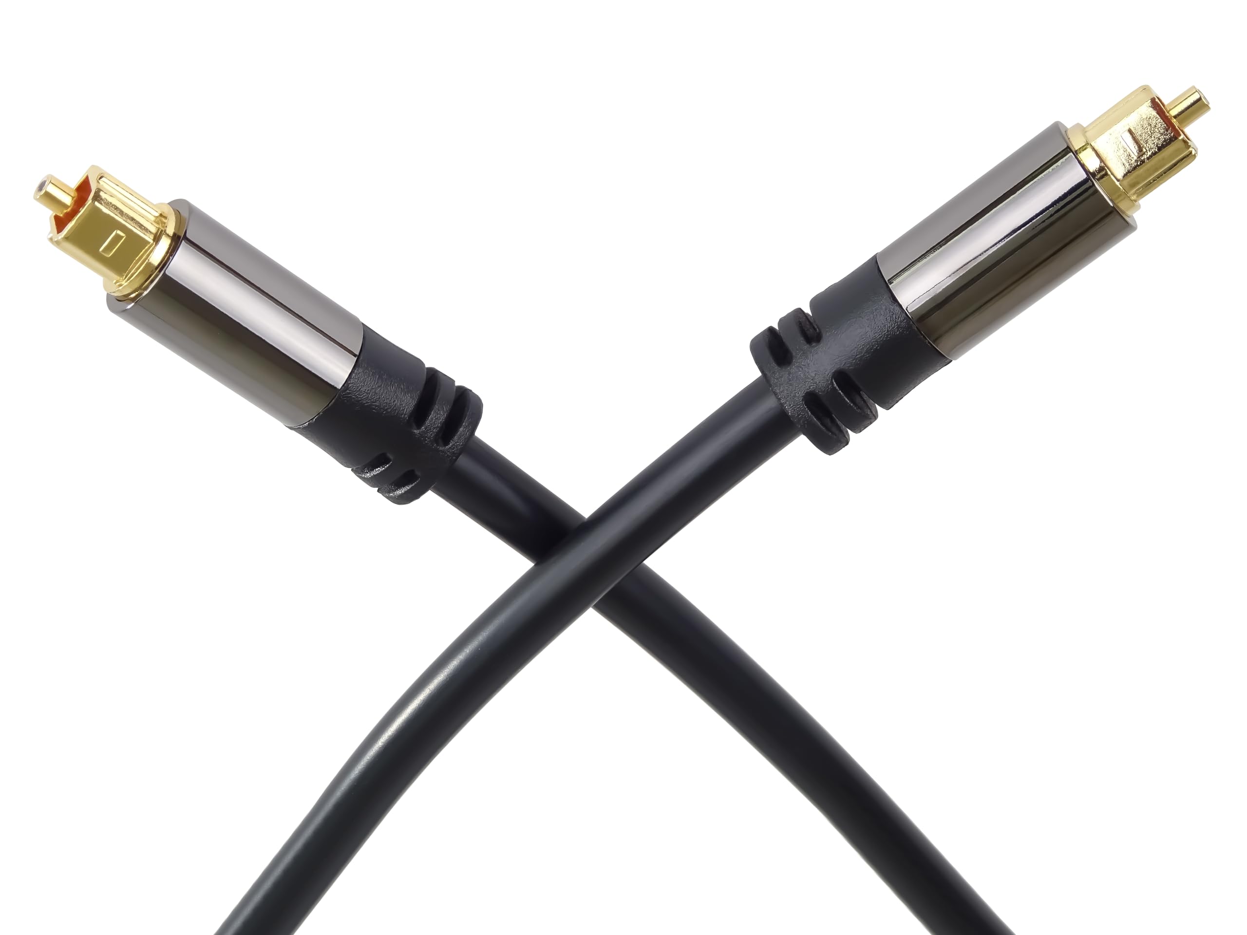 PremiumCord 0.5m Toslink Optyczny kabel audio 6mm OD Toslink Plug-on męski kabel cyfrowy do HiFi Stereo dźwiękowy telewizor HQ Audio lutowane czarne srebrne złoto