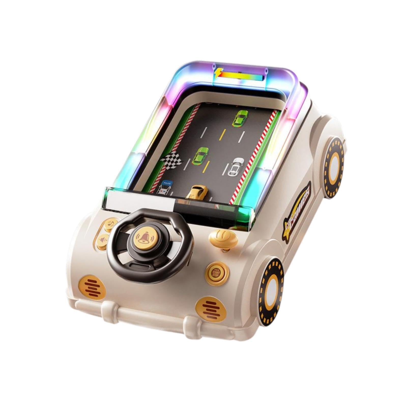 Giocattolo educativo per Bambini, Console di Gioco con Volante coinvolgente, Effetti sonori, Gioco interattivo, Giocattolo per Bambini con Volante,