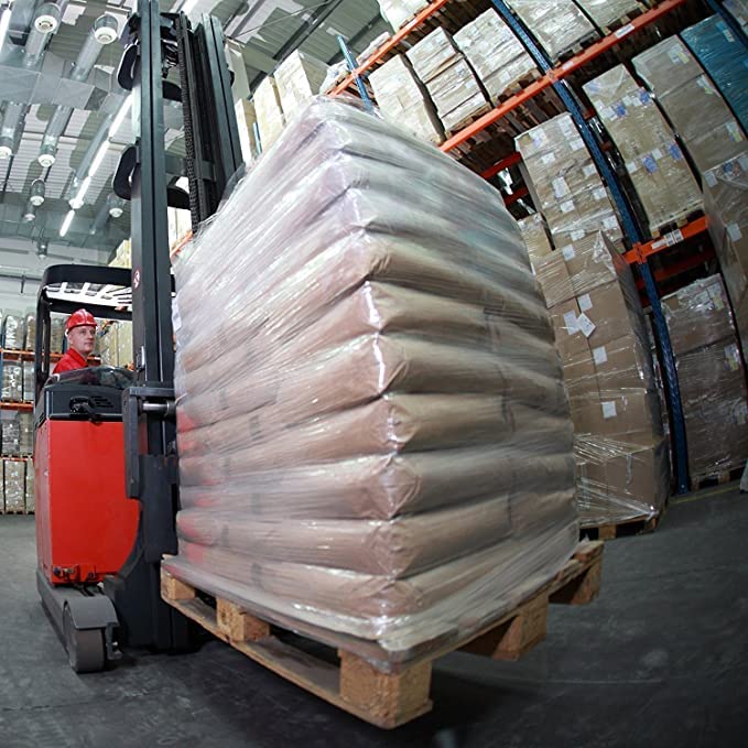 18" Stretch Film/Wrap 1500 feet 7 Layers 80 Gauge Industrial Strength up to 300% Stretch Clear Cling Durable Adhering Packing Heavy Duty Shrink Film, Thick Plastic Packing Wrap– Clear 4 Pack