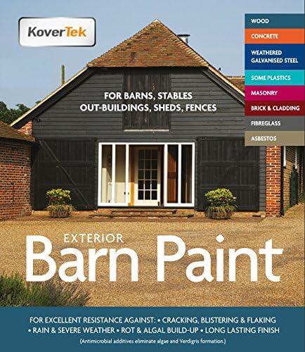 Exterior Paint & Primer in One, TekTor Barn Paint, Professional, Water Based, UV Stable, Tough & Flexible (5lt, Black)