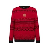 AC Milan Maglione di Natale 2024, Fantasia Natalizia in Morbido e Comodo Cotone