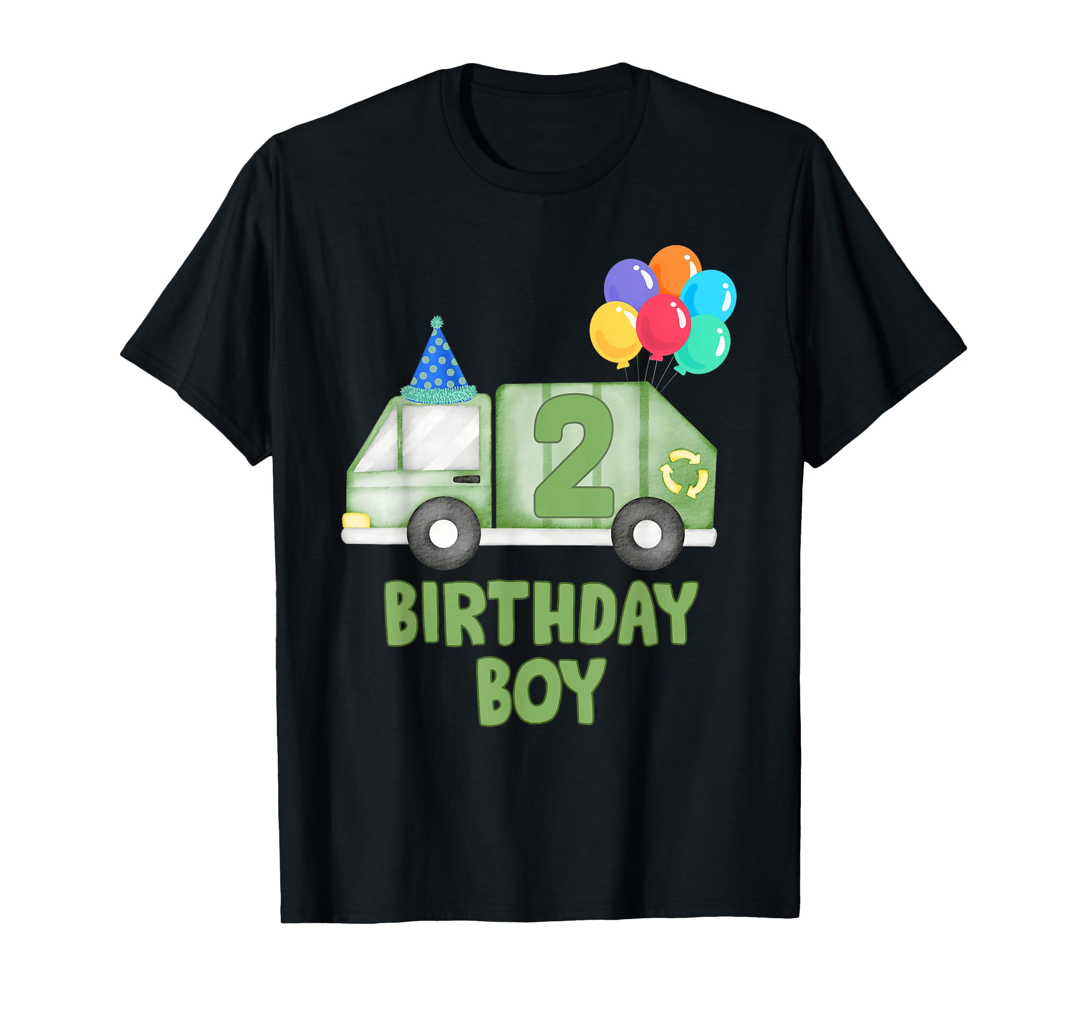 Garbage Truck Birthday Boy Girl Trash Truck 2nd Birthday T-Shirt