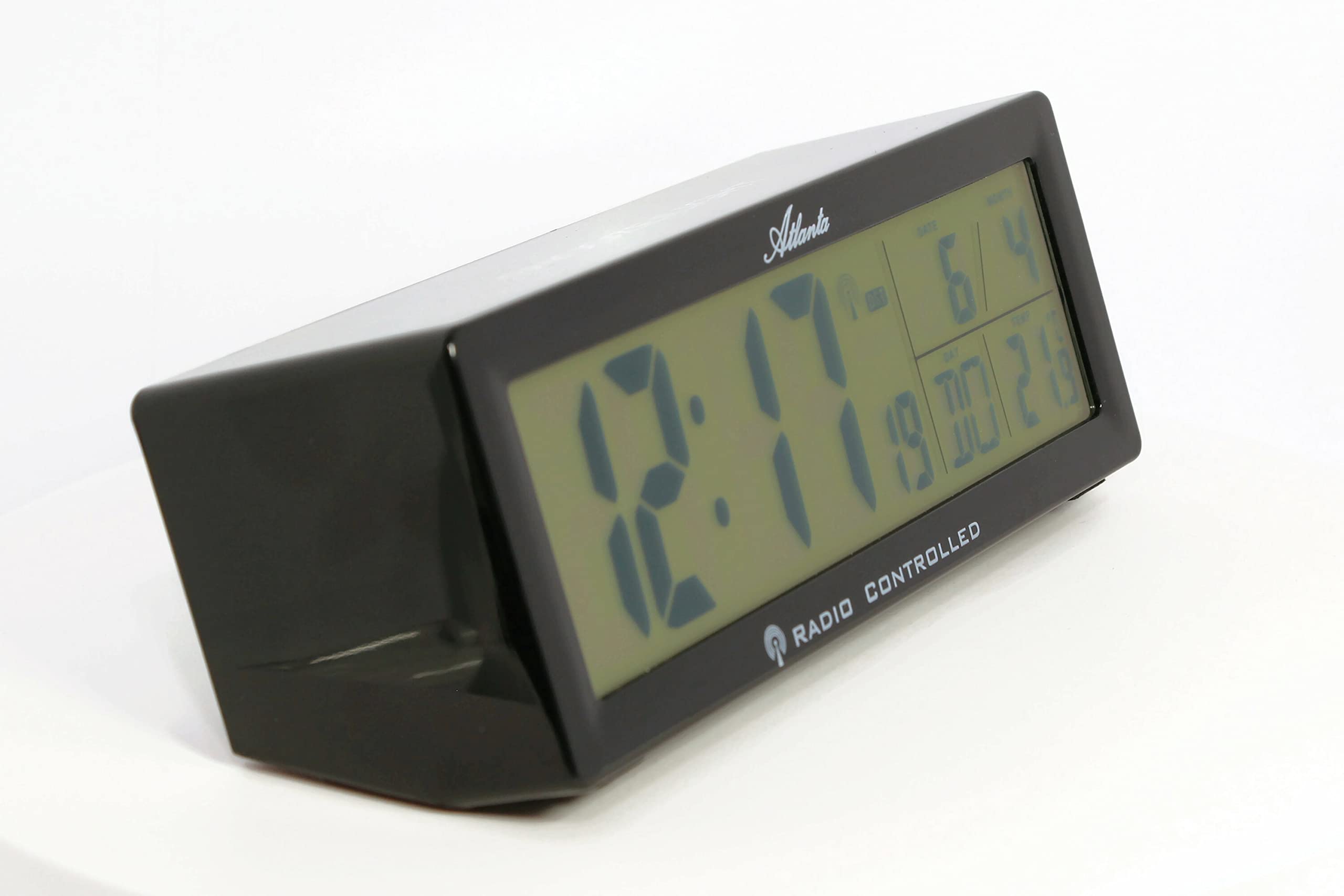 Atlanta Funkwecker Digital Mit Temperaturanzeige - LCD Display, Lautstärkeregler, Crescendo Alarm