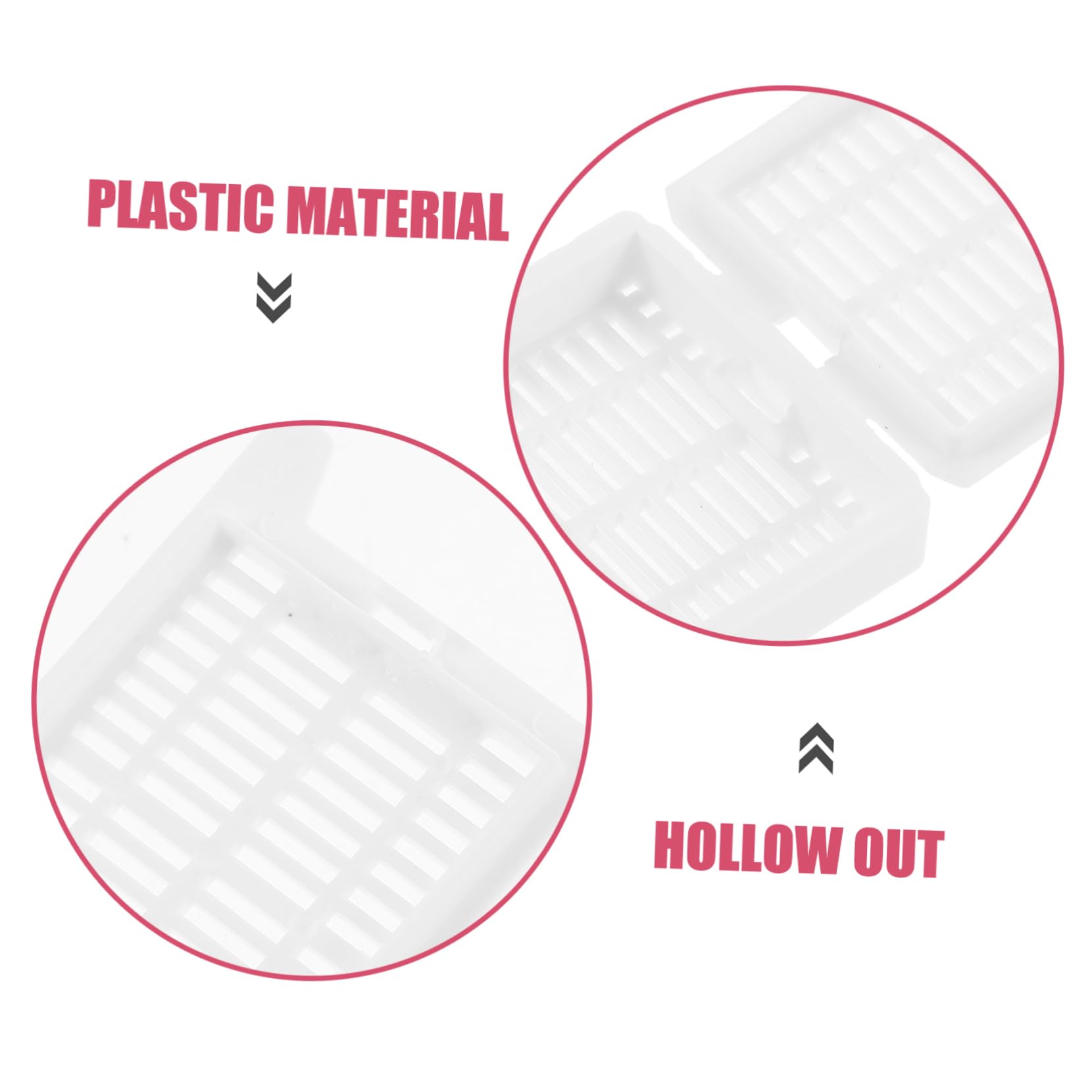 PartyKindom Scientific Cassette Set 200 Pcs Tissue Embedding Cassette Square Hole Cover Lids Histology Supply - Image 3