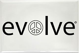 CafePress Evolve To Peace B/W Rectangle Magnet, 3"x2" Refrigerator Magnet