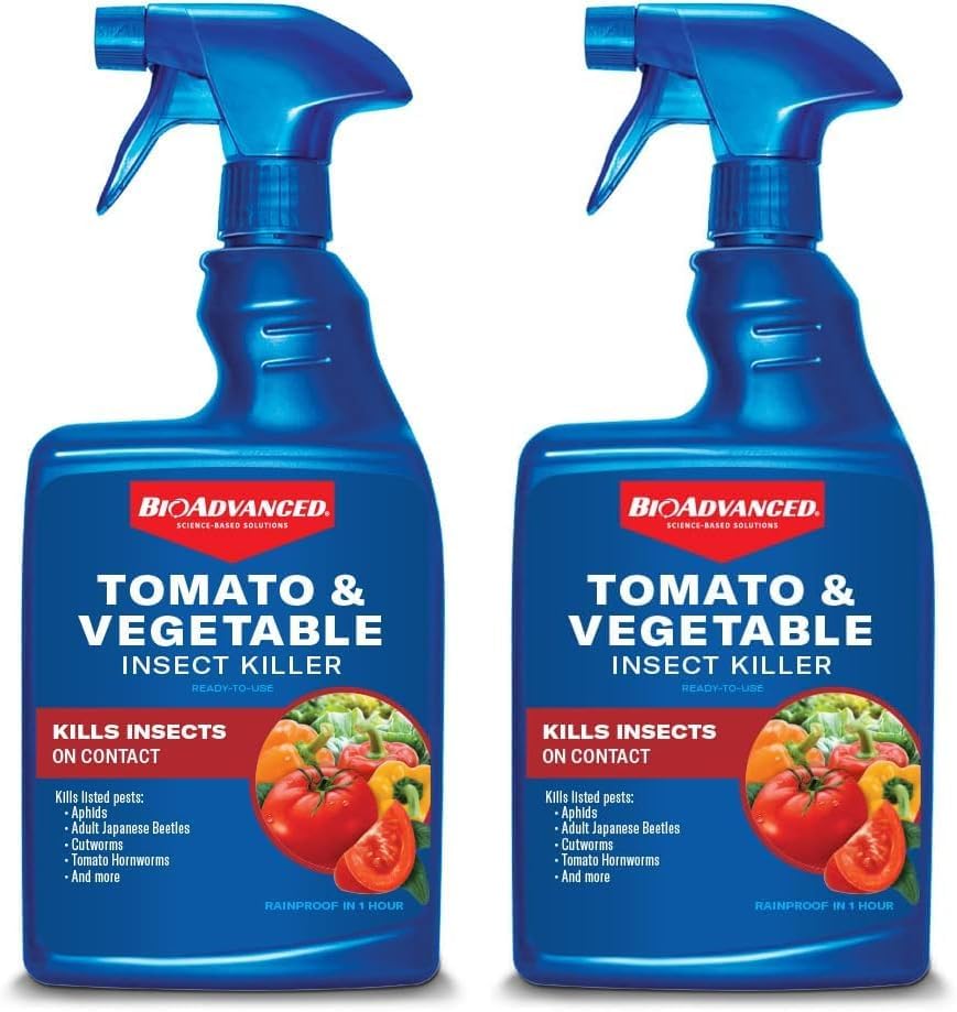 BioAdvanced Tomato & Vegetable Pest Control Plant Bug Killer and Insect Killer, 24-Ounce (Pack of 2), Ready-to-Use