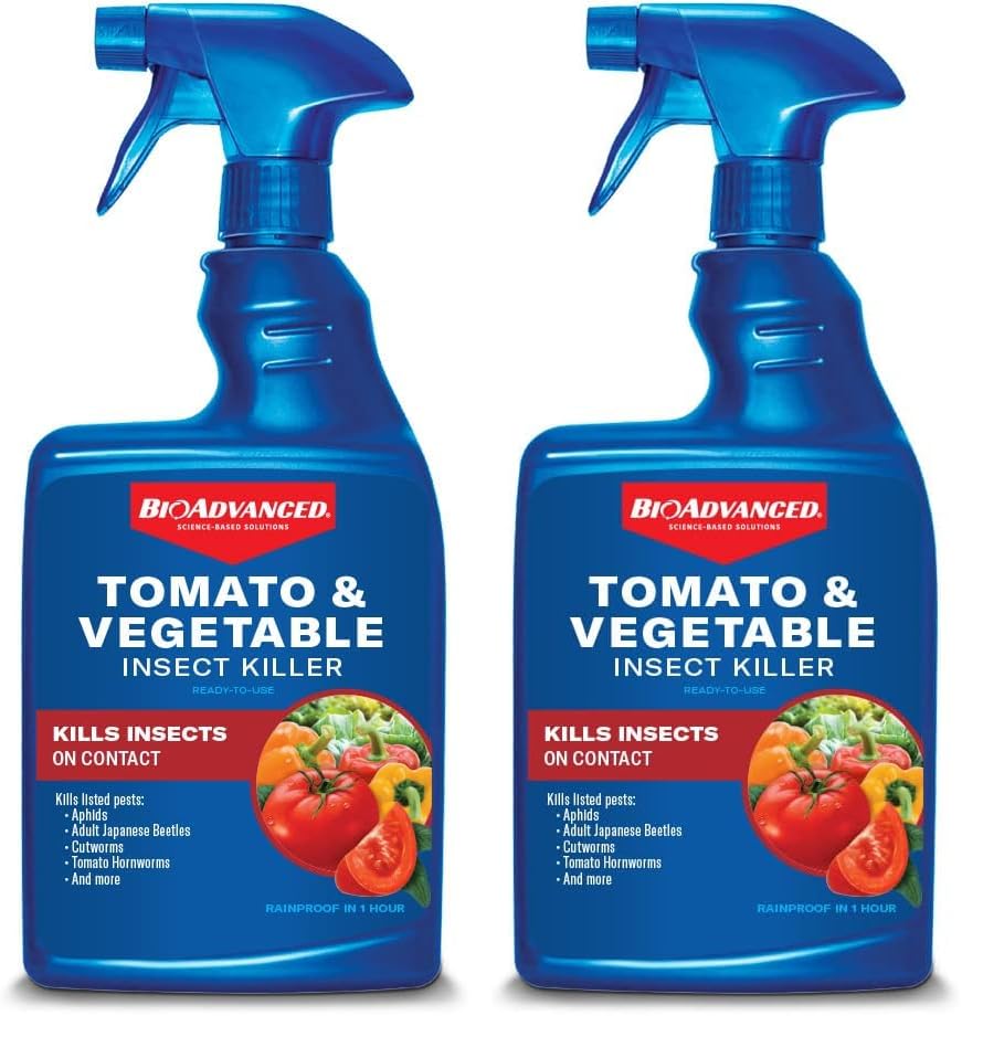 BioAdvanced Tomato & Vegetable Pest Control Plant Bug Killer and Insect Killer, 24-Ounce (Pack of 2), Ready-to-Use