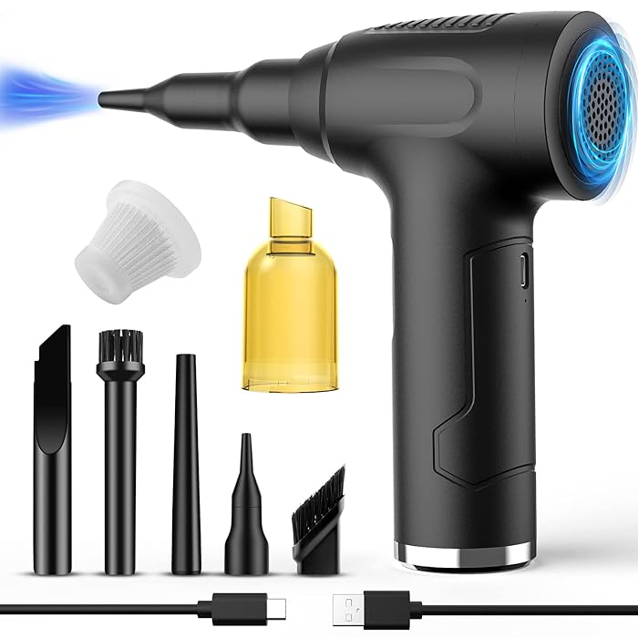 Buy Compressed Air Duster, 4in1 Cordless Dust Blower with 6000mAh Rechargeable Battery, 2 Gear