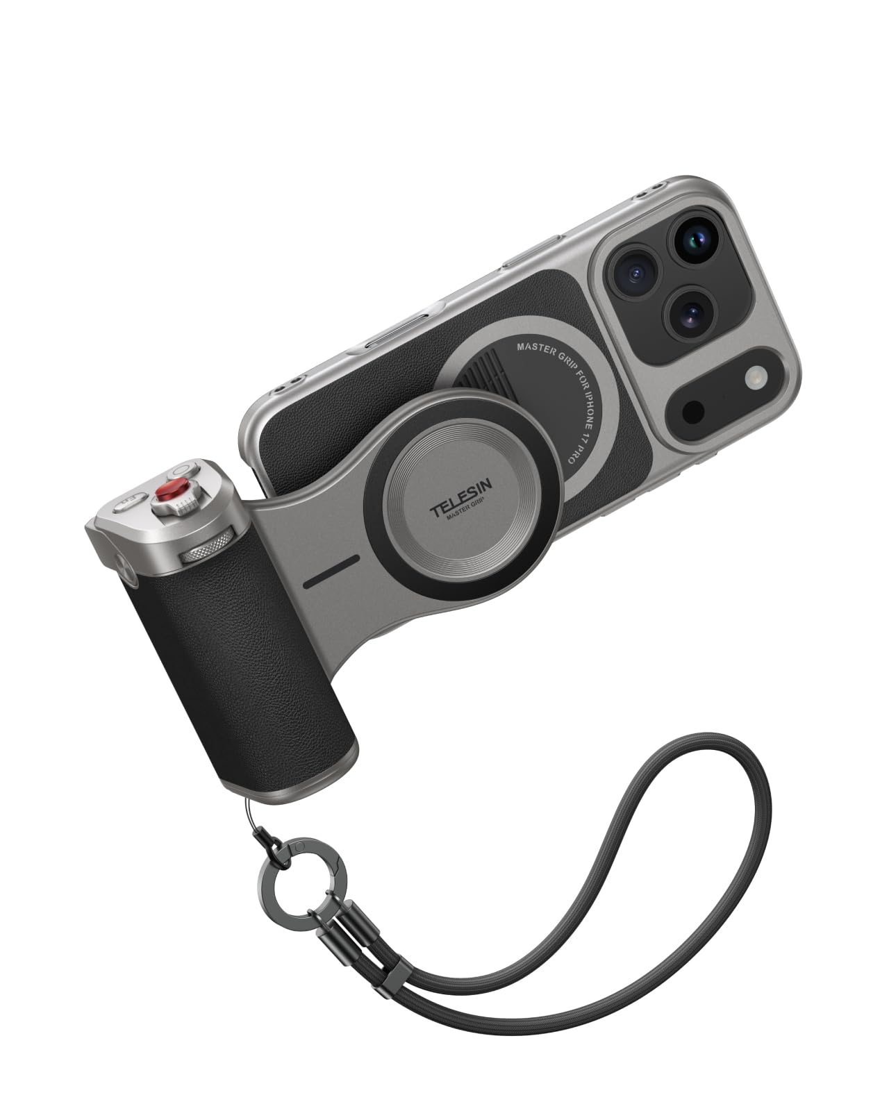 TELESINMaster Grip Kit for iPhone 17 Pro, Magnetic Phone Camera Grip Standard Kit Built-in 3200mAh Battery - Wireless Charging - Graphene Case for iPhone Cooling - DSLR Style Grip Handle Holder