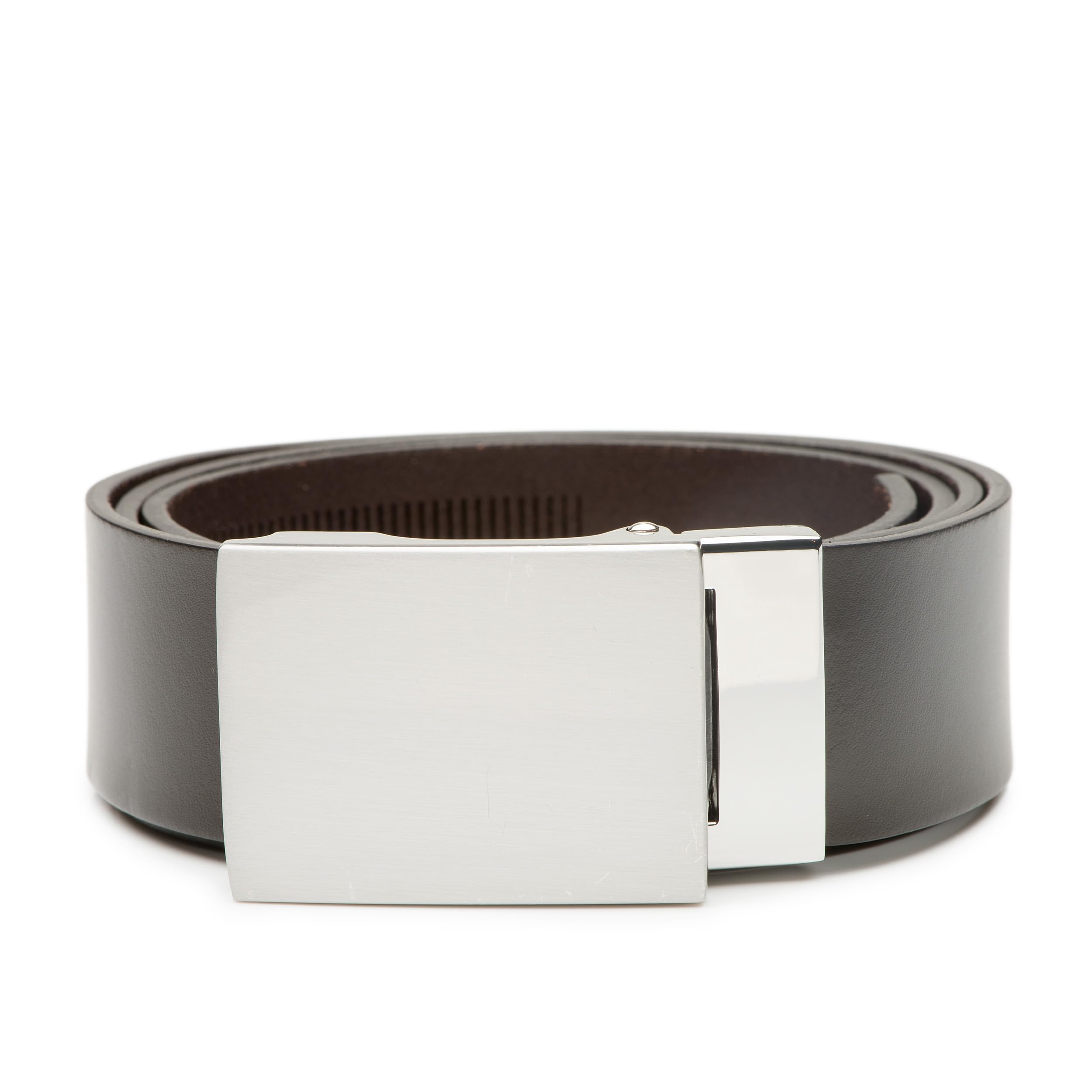Ledergürtel Virgil mit automatischem Plattenschnallen-Verschluss - ohne Löcher - 3,5cm breit