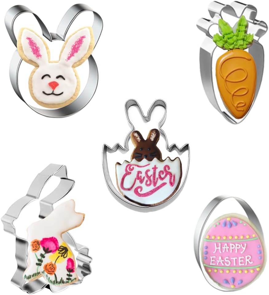 Ausstechforen Ostern, 5 Stück Plätzchen Ausstecher Set, Keksausstecher