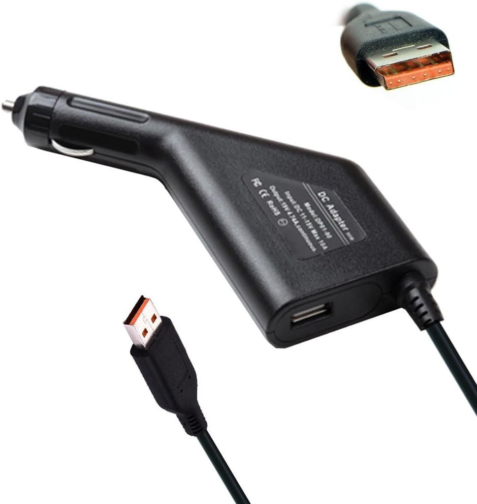 Car Adapter Laptop Charger for Lenovo Yoga 700 900 900S; Lenovo Yoga 3, 3 Pro/Yoga Tablet 3, 3 Pro; Lenovo IdeaPad Miix 700/ Miix 700 Pro, fits ADL40WDB GX20H34904 Power Supply