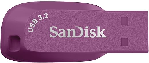 SanDisk Ultra Shift 128GB, USB 3.2 Gen 1, Flash Drive, 100MB/s R, Pendrive, Cattleya Orchid (SDCZ410-128G-I35CO)