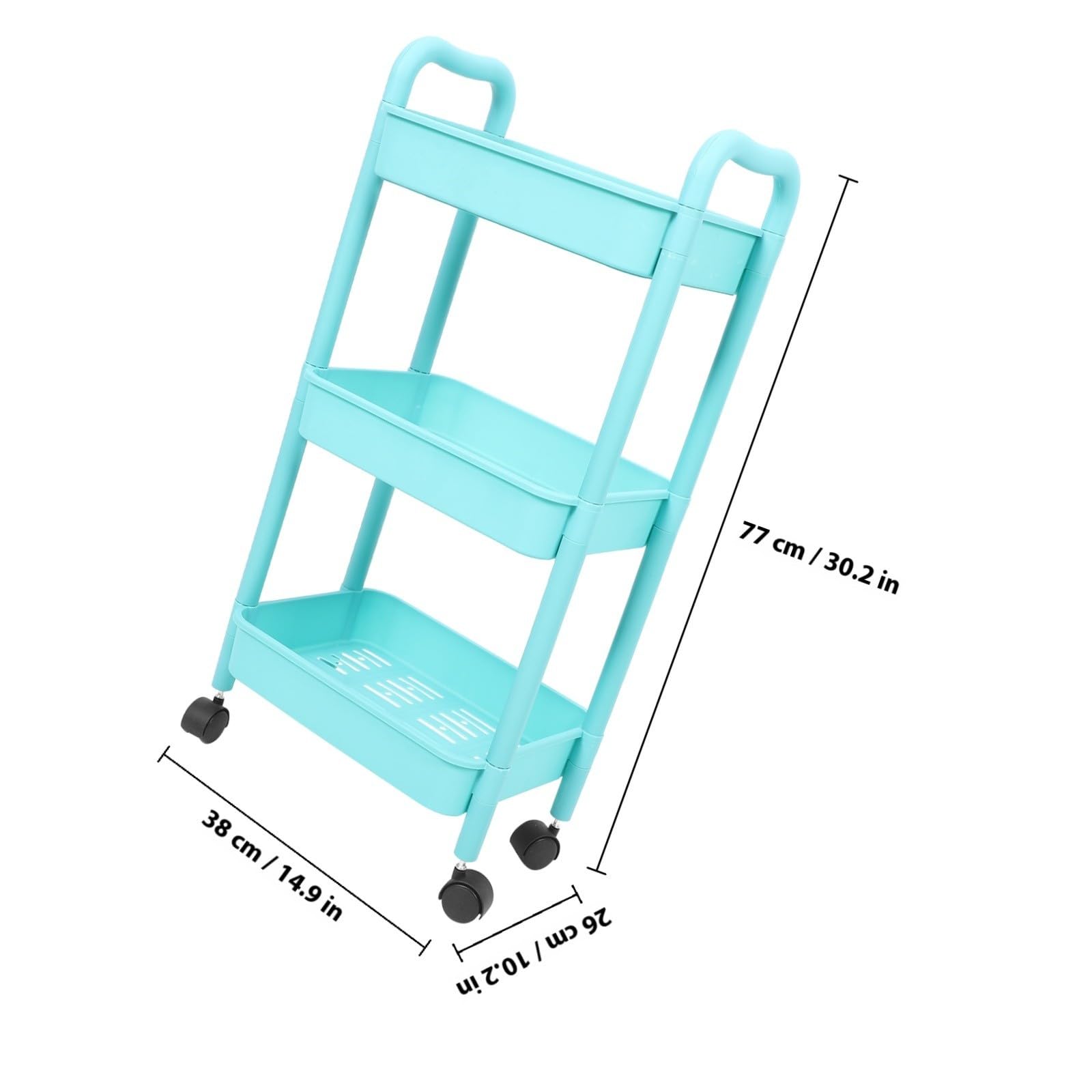 Carrito de Almacenamiento de 3 Capas de Plástico Ruedas, Organizador Multifuncional para Cocina y Trabajo Doméstico, Fácil de Guardar y Transportar