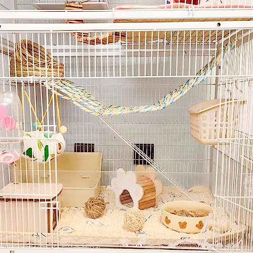 Image of 2 Pack Hanging Rat Rope Net, Bird Swing Toy, Parrot Climbing Ladder Bridge for Small Animal Cage Accessories