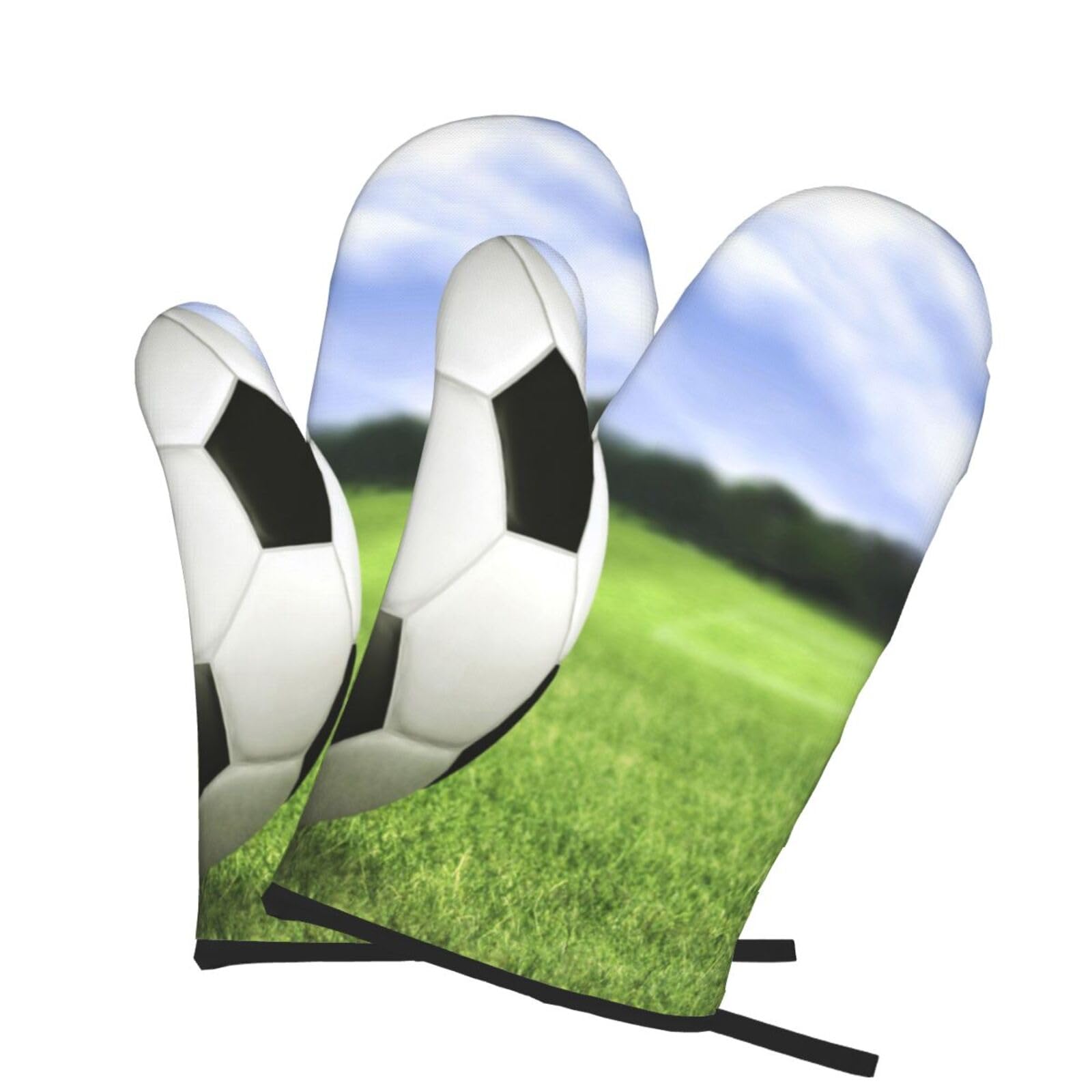Oven Mitts Set of 2 Pcs, soccer ball background Prints Heat Resistant Kitchen Gloves for Cooking Baking Grilling