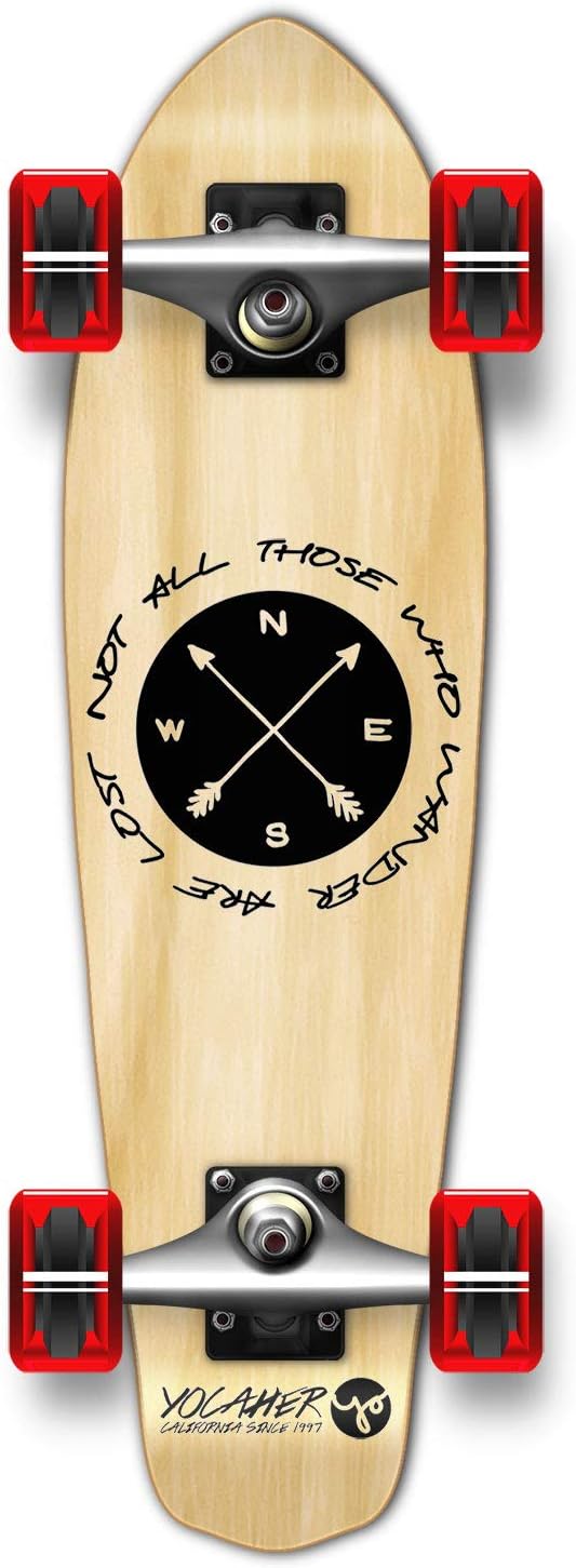 Yocaher Skateboards 31" x 7.75" or 8.25" or Cruiser Skateboard w/Pro Maple Skate Board Deck ABEC-9 Bearing (Complete-11 - Micro - The Wander Natural, Micro Cruiser)