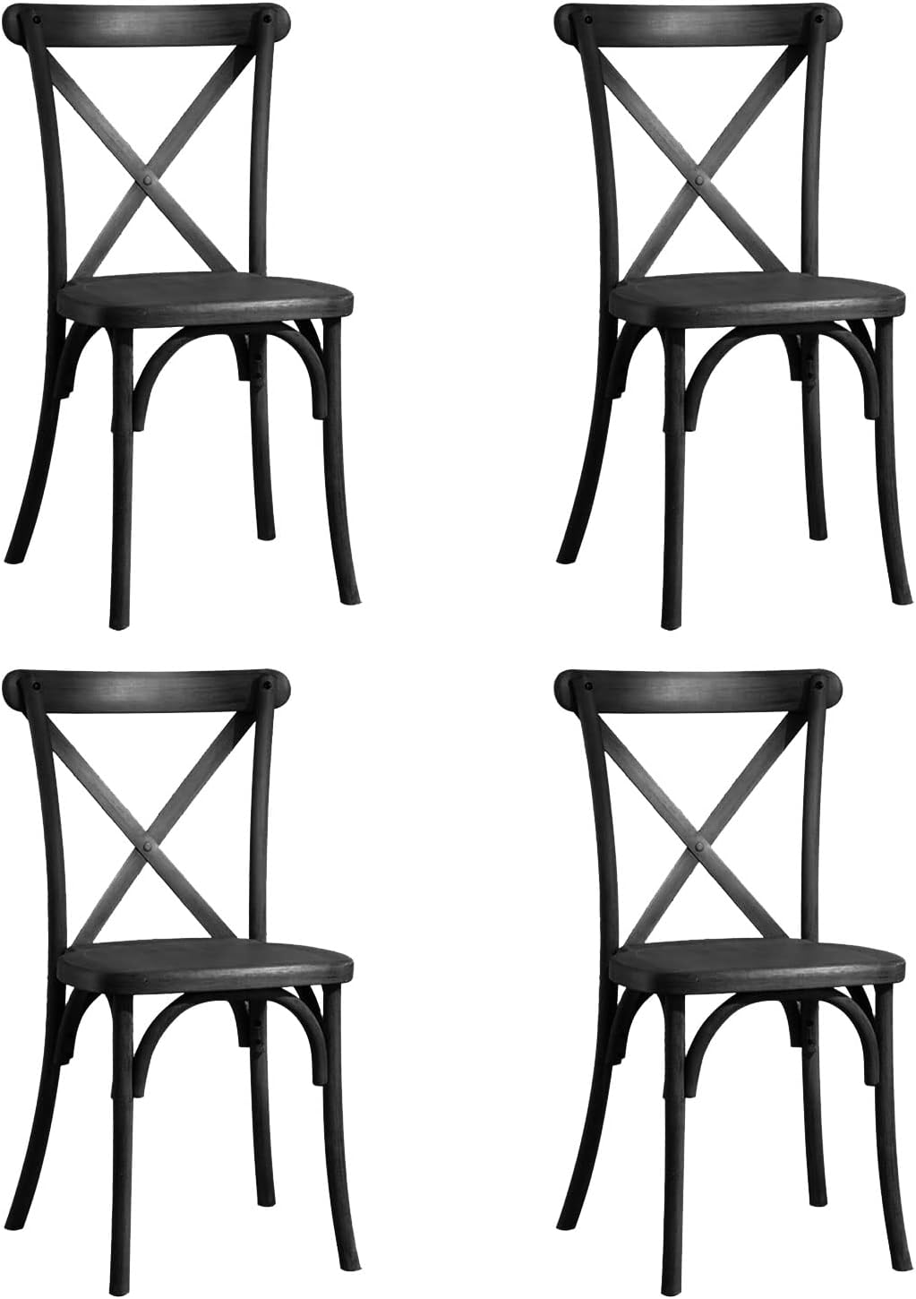 KEVINSPACE XBack Chair Set of 4, Cross Back Chair for