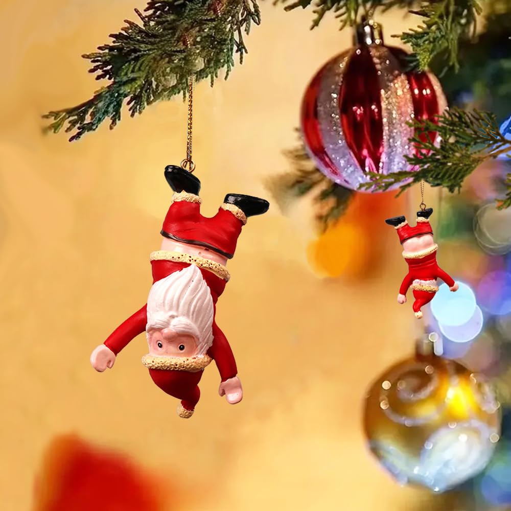 ZHNERY Christmas Ornaments Naughty Santa Decoration, Funny Secret Santa Christmas Decoration Gadget for Christmas Decorations Car Rearview Mirror Christmas Hanging Ornament Xmas Prank Gift