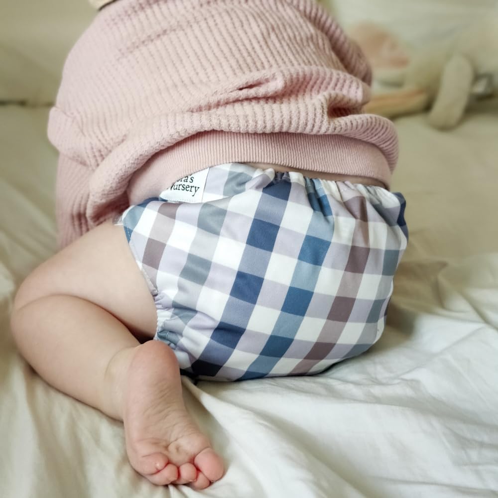 Nora's Nursery Cloth Diapers 7 Pack with 7 Inserts & 1 Wet Bag - Waterproof Cover, Washable, Reusable & One Size Adjustable Pocket Diapers for Newborns and Toddlers - Winter Waddle - Image 8