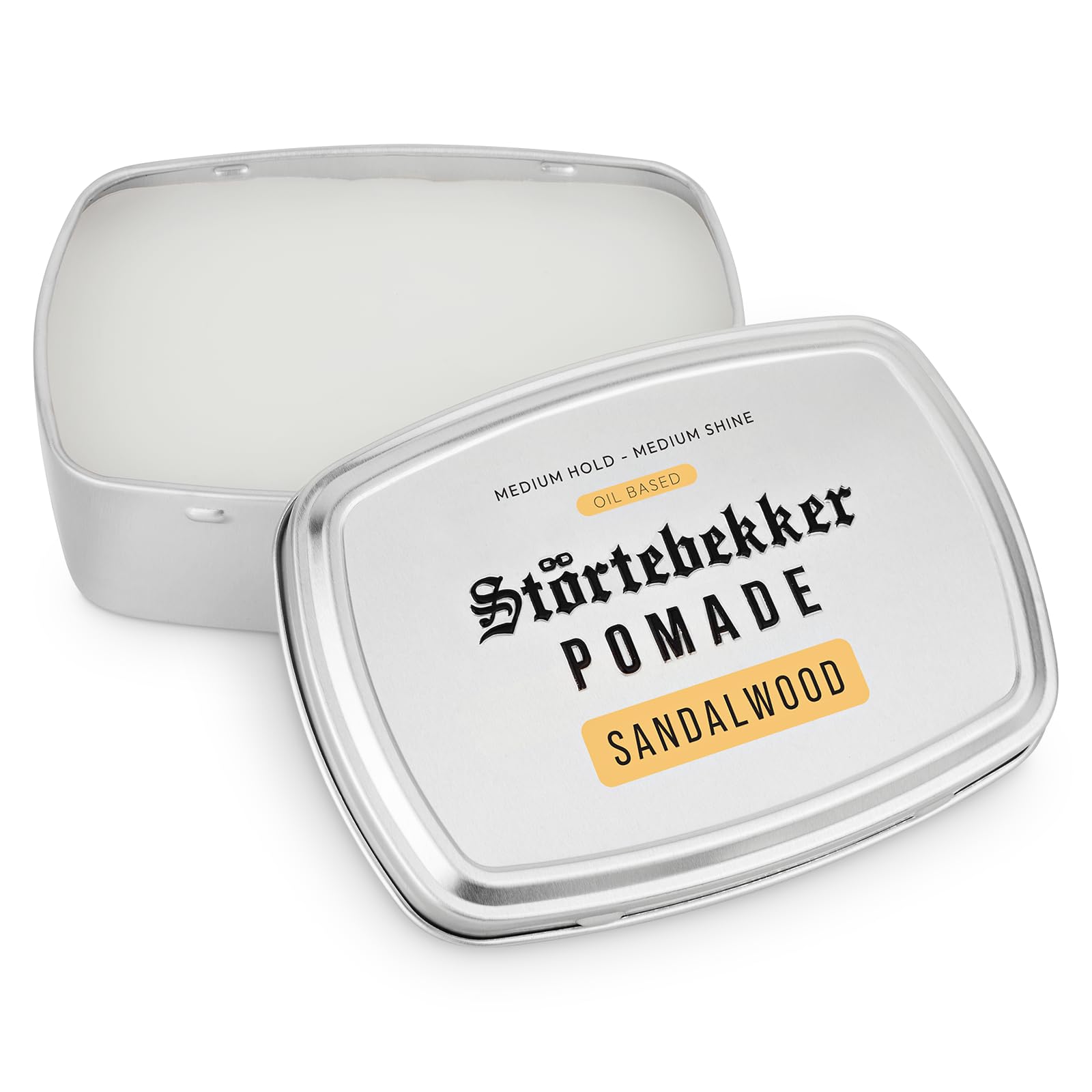 Störtebekker® Premium Pomade Ölbasiert Sandelholz - Pomade Herren - Mittlerer Halt - Mittlerer Glanz - Haarwachs 125ml - Barbershop Haarpomade - Haarstyling Made in Germany