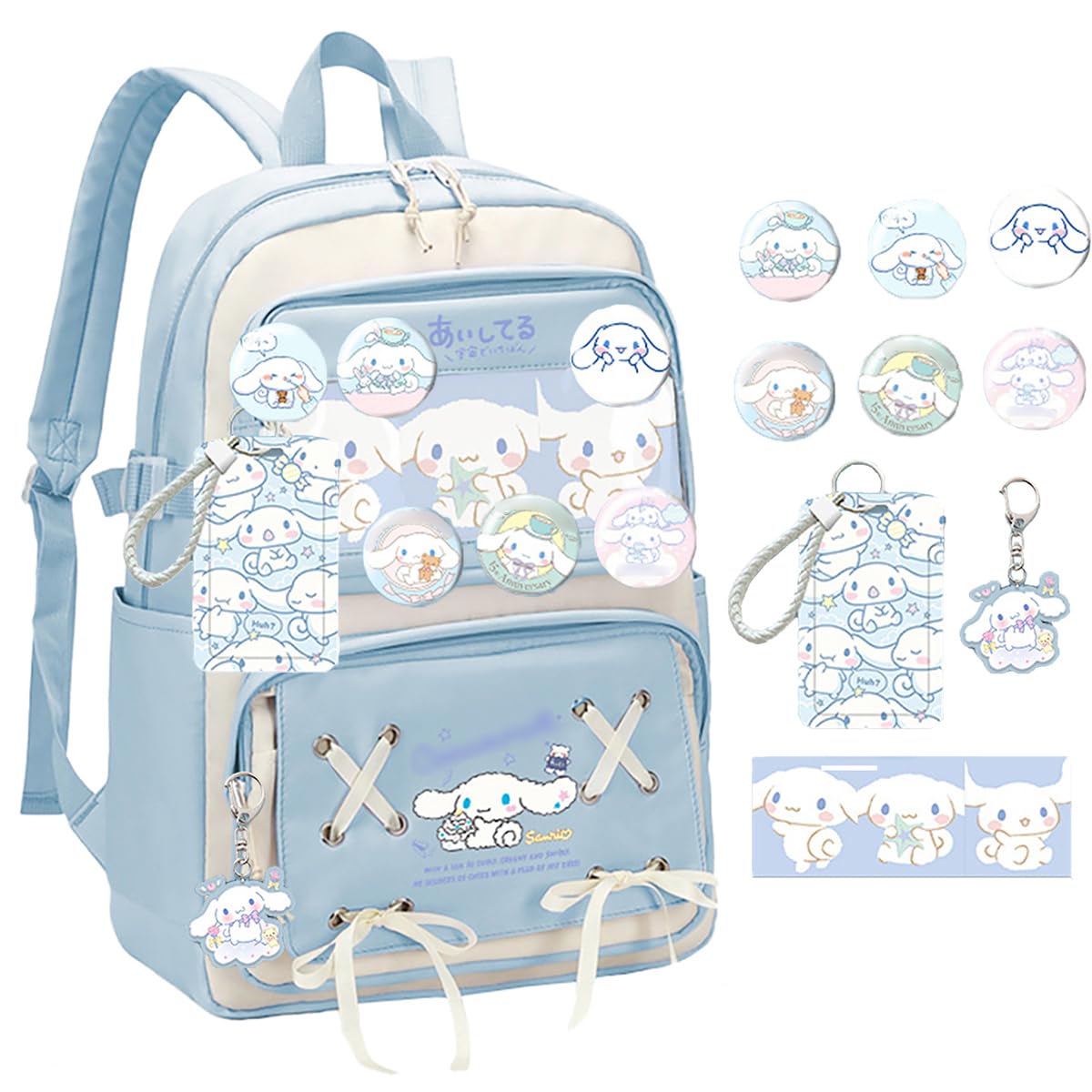 Backpack Cute Anime Student Schoolbag Cartoon Casual Travel Bag for Boys and Girls School Season Backpack ()
