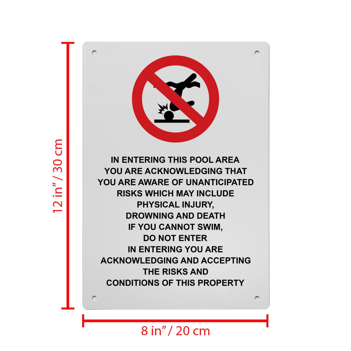 In Entering This Pool Area Sign, 8.5 x 11 in