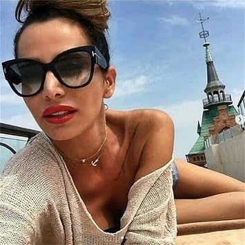 Vintage Oversized Cat Eye Sunglasses Women Black Shade Sexy Gradient Glasses Luxury Women Sunglasses UV400