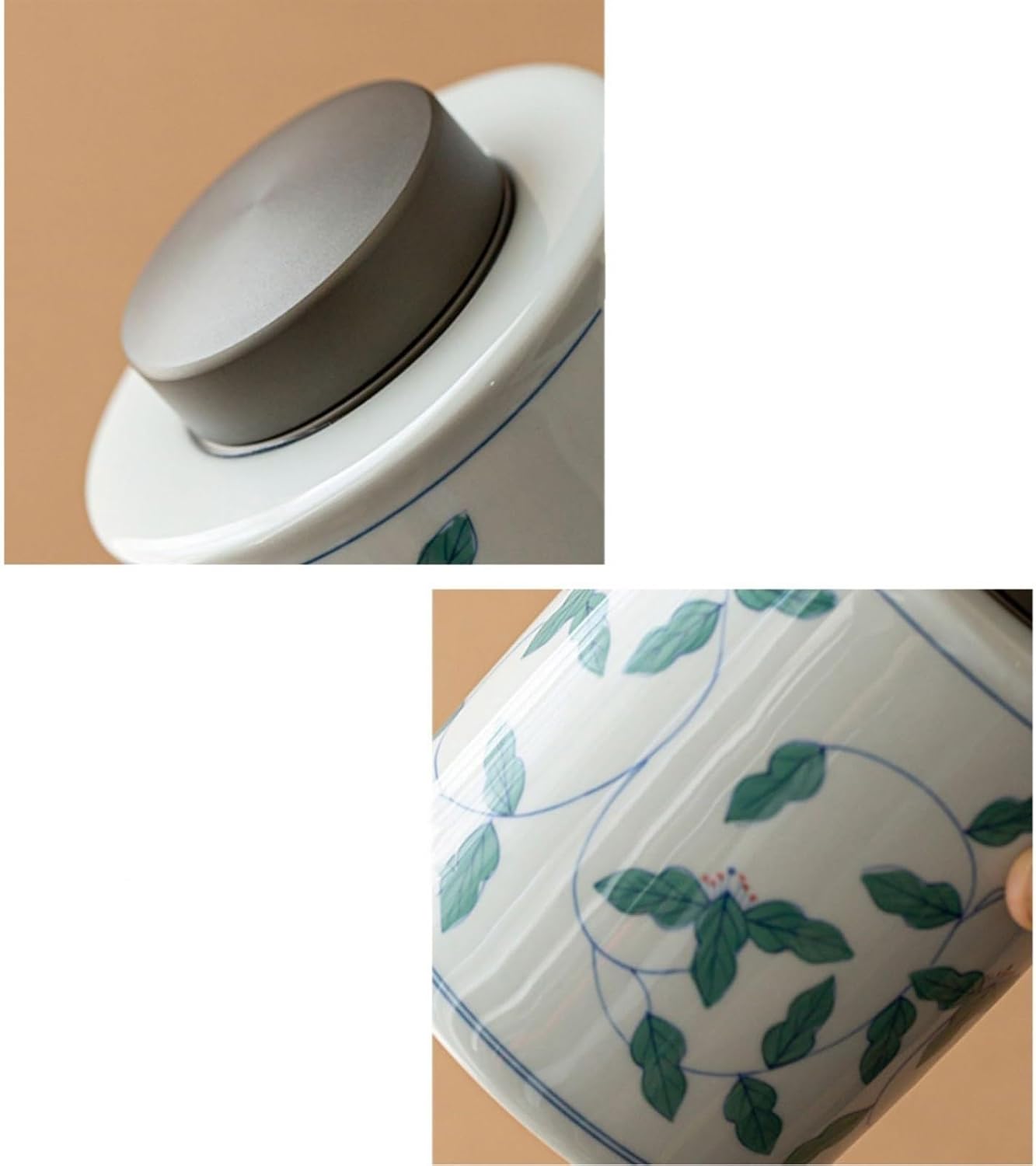 Tea Tin Jingdezhen Hand-painted Ceramic Sealed Tea Canister With Lid Storage Jar Warehouse Container