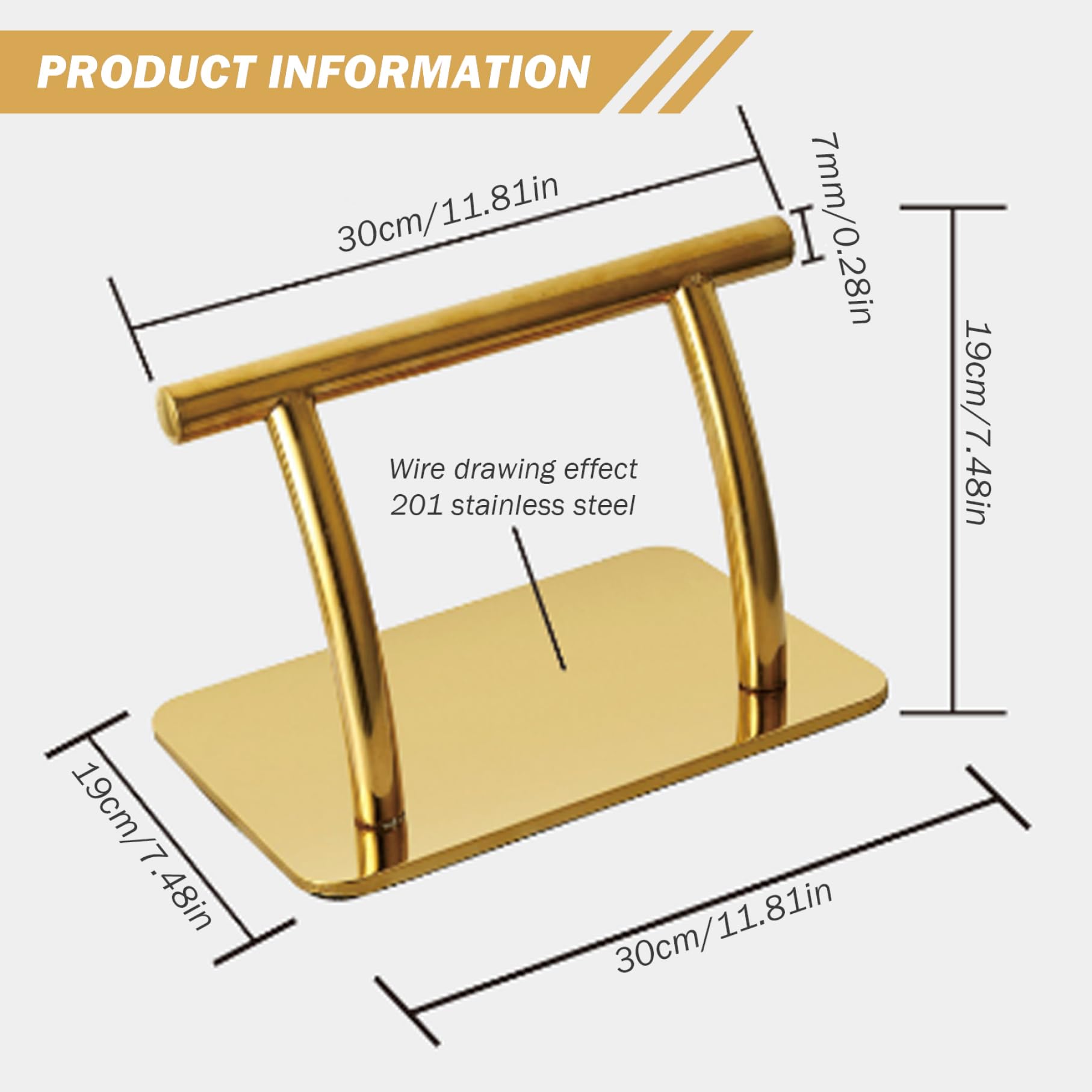 Reposapiés para silla de peluquero, 12x7, 5x7, 5 pulgadas, reposapiés para silla de salón de acero inoxidable dorado, equipo de peluquero de repuesto pulido