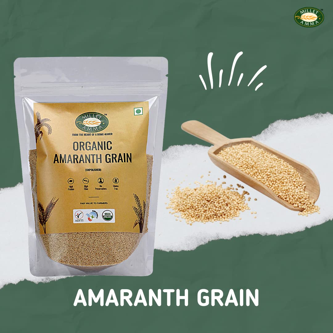 Millet Amma Organic Amaranth Grain 1kg | Unpolished, High in Protein & Fibre - Gluten Free & Vegan - Image 5 thumbnail
