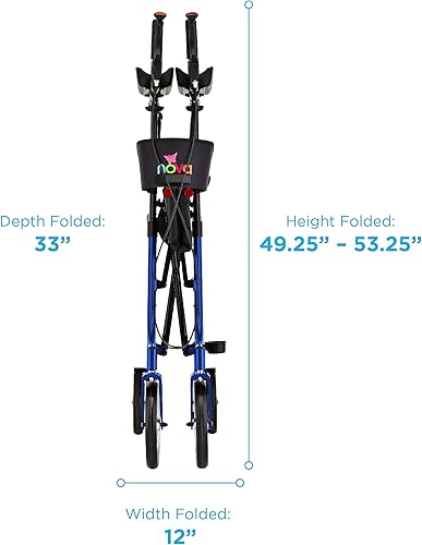 Miniatura 5 de NOVA Phoenix Rise UP - Andador vertical con plataforma acolchada y contorneada del antebrazo, andador de pie con ruedas delanteras de 10 pulgadas,