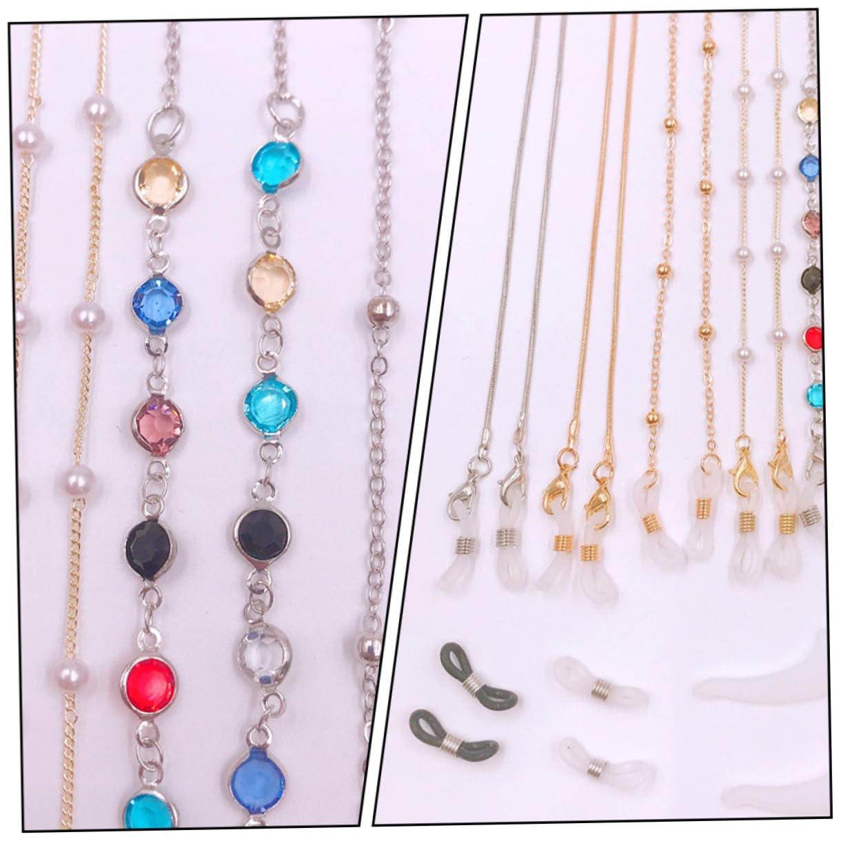Healeved Brillen Verlust Kette Teiliges Set Verstellbare Brillenbänder Robustem Elegantes Design für Brillen Sonnenbrillen und Lesebrillen