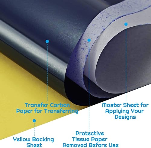 Miniatura 2 de 100 hojas de papel de transferencia de tatuajes, papel de plantilla de tatuaje Audab para tatuajes, papel de rastreo de tatuajes, kit de plantillas