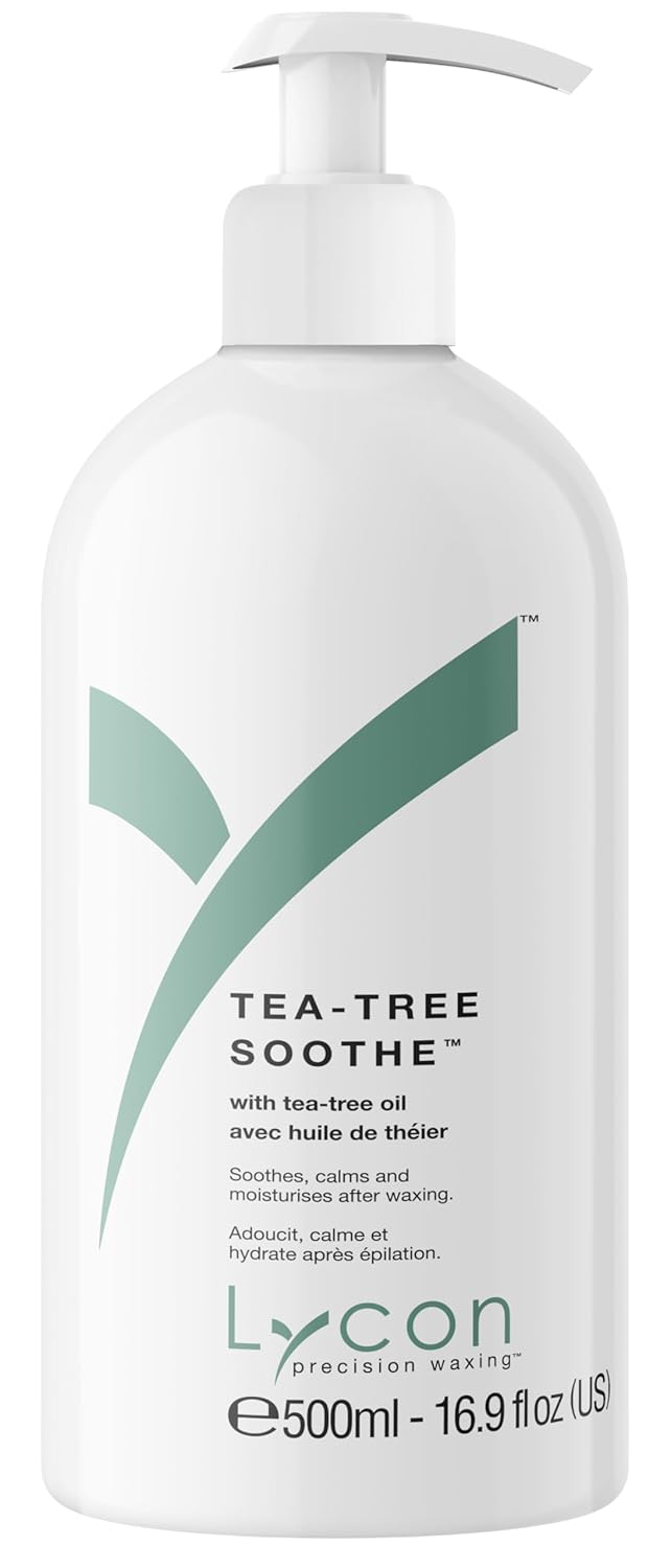Lycon Tea Tree Soothe, Salon-Quality Post Wax Body Moisturizer with Tea Tree Oil, Rose and Chamomile, 16.9 oz