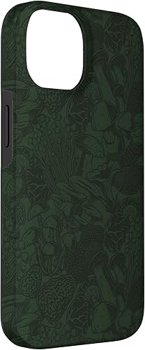 Miniatura 6 de Funda para iPhone 1212 Pro con diseño de hongos y flores silvestres, color verde oliva