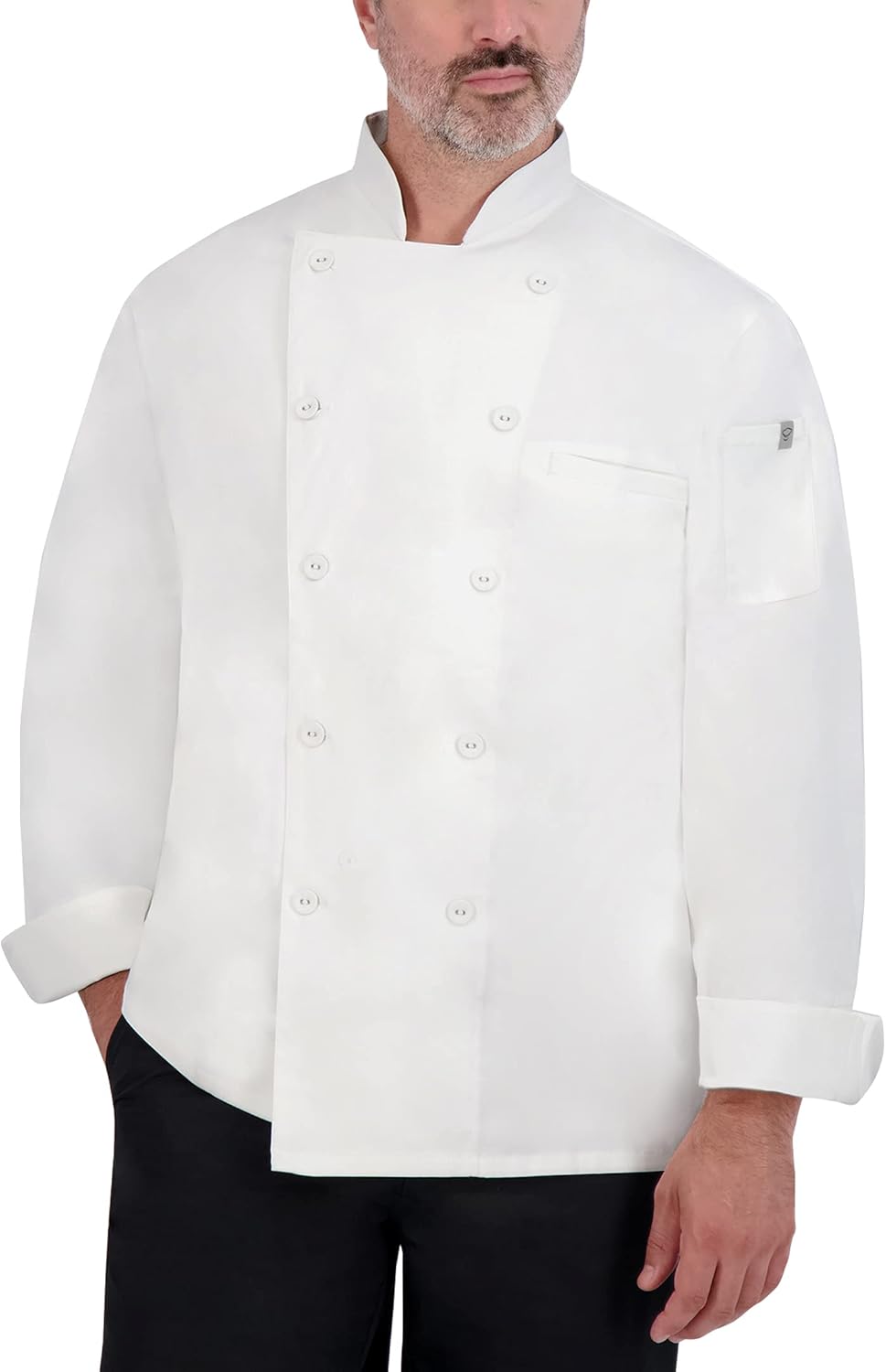 Happy Chef Men's Bryant Long Sleeve Executive Chef Coat