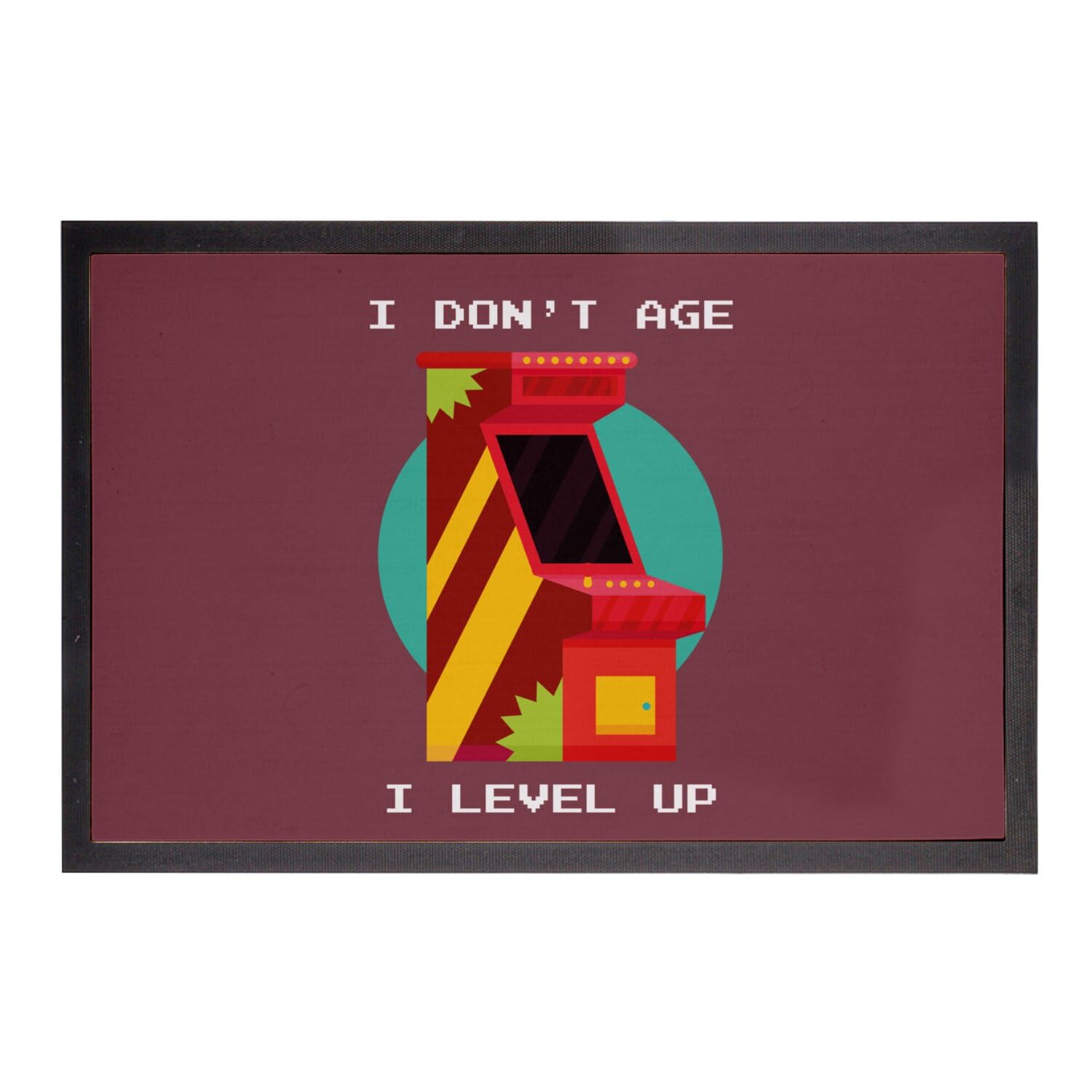 Paillasson rouge retro gaming 75x50 cm idéal pour une entrée de salon de jeu geek