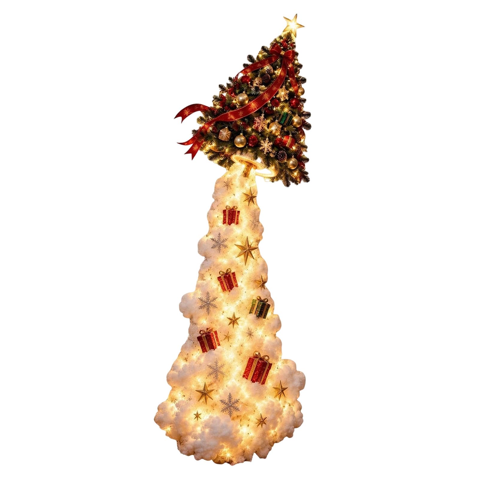 Christmas Magic Trail Wall Light, Cascading Christmas Wall Decor，Christmas Decor with Warm White Glow Sparkling Cascading Snow Light for Home Office Store Decor A Little Xmas Magic