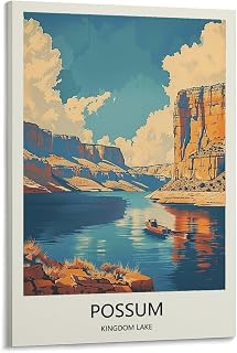 Vintage Painting Wall Art Possum Kingdom Lake Landscape Poster 16x24inch(40x60cm) Canvas Prints for Living Room And Hallway Decor