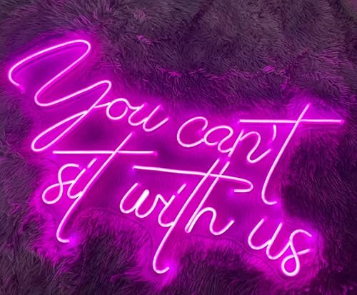 Miniatura 4 de Letrero de neón con texto en inglés "You Can't Sit With Us" Luces de neón LED para dormitorio, sala de estar, bar, tienda, arte de pared, decoración