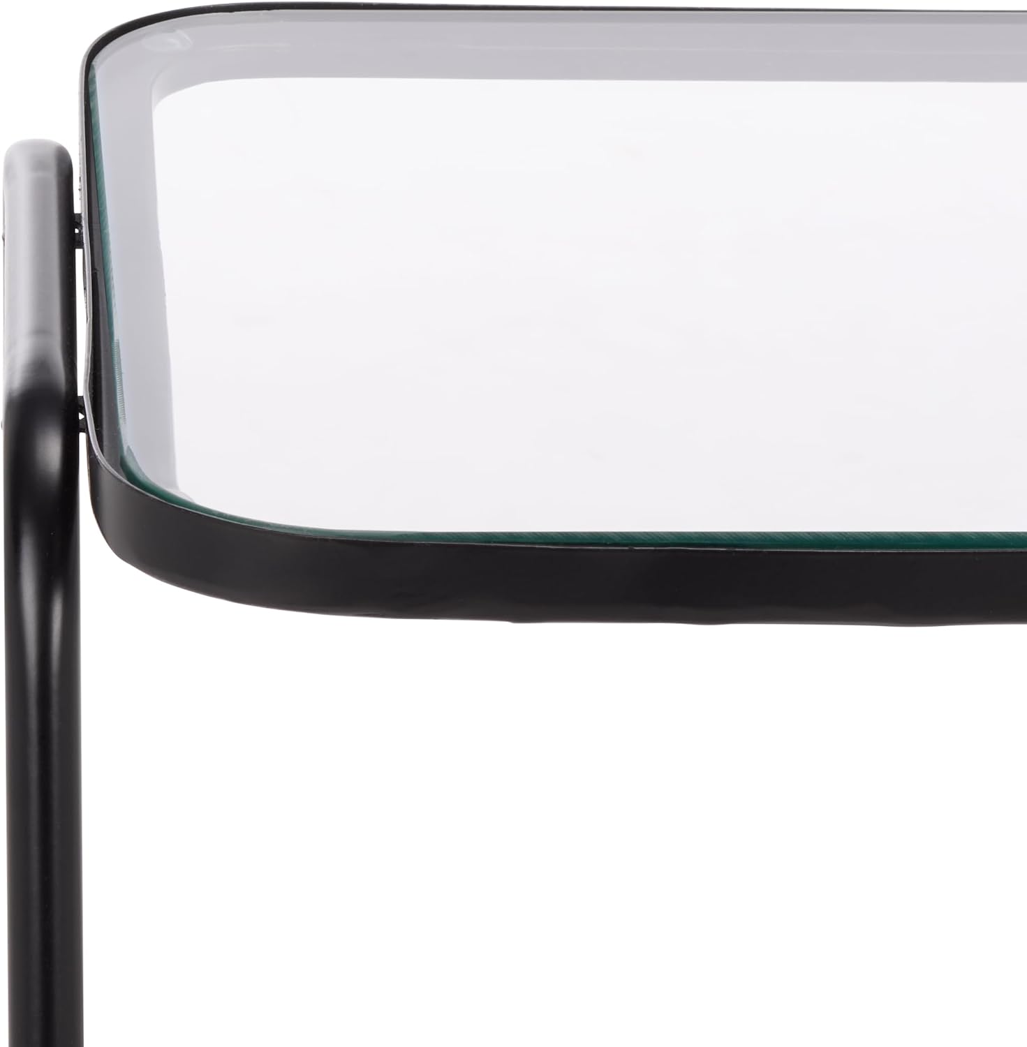 SAFAVIEH Home Collection – Zunia Black Metal & Glass Accent Table, Modern 2-Tier Side Table, Sleek Contemporary Design (ACC2330A)