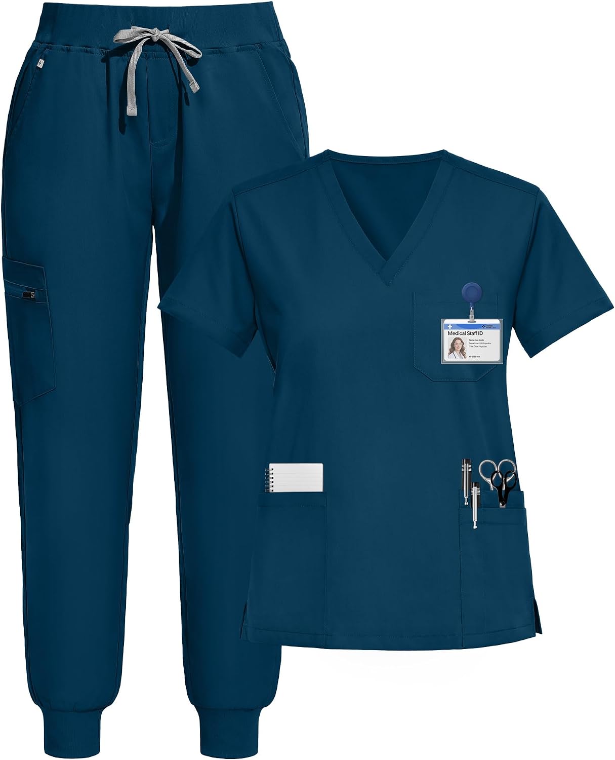 Scrubs for Women Set, V-Neck Jogger Set
