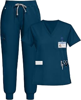 Scrubs for Women Set, V-Neck Jogger Set