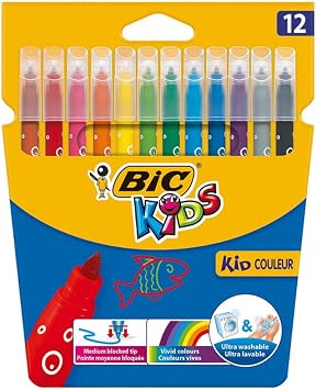 BIC 3l  paket, 12 adet, orta u , renkli  ocuk ke eli kalem kutusu