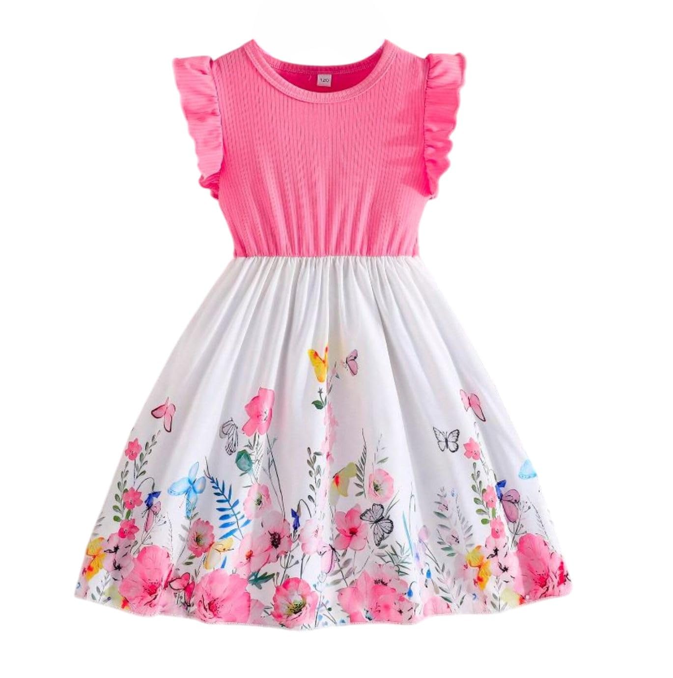 SHRIMATE Apparels Summer Dress for Baby Girl/Frocks for Baby Girl/Baby Frocks Girl Poly Rayon/Casual Dress Short Flutter Sleeve-picture-32